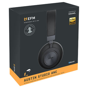 EFM Austin Studio Wireless ANC Headphones - With Dual Mode Active Noise Cancelling and Hi-Res Audio