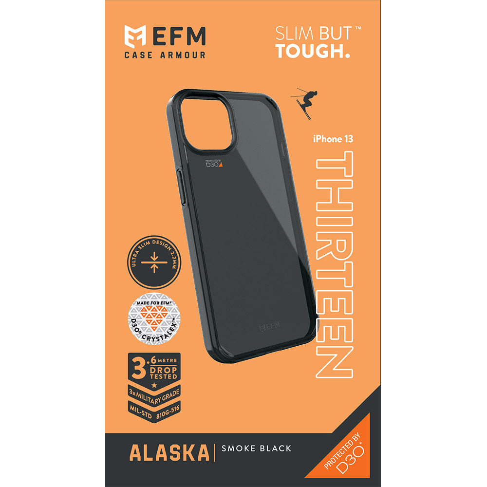 EFM Alaska Case Armour with D3O Crystalex - For iPhone 13 (6.1") - Smoke Black