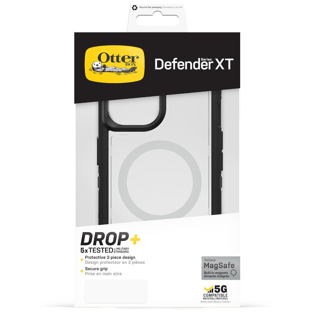 Otterbox Defender XT Clear MagSafe Case - For iPhone 13 (6.1")/iPhone 14 (6.1") - Black Crystal