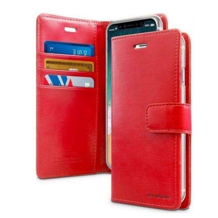 Mercury Blue Moon Diary Case for iPhone 13 - Red