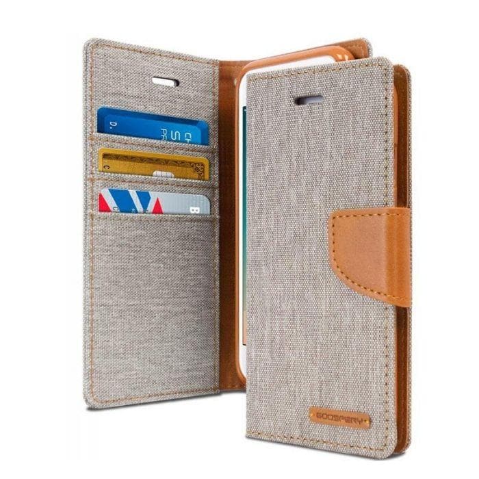 Mercury Canvas Diary Case for iPhone 78 Plus - Gray