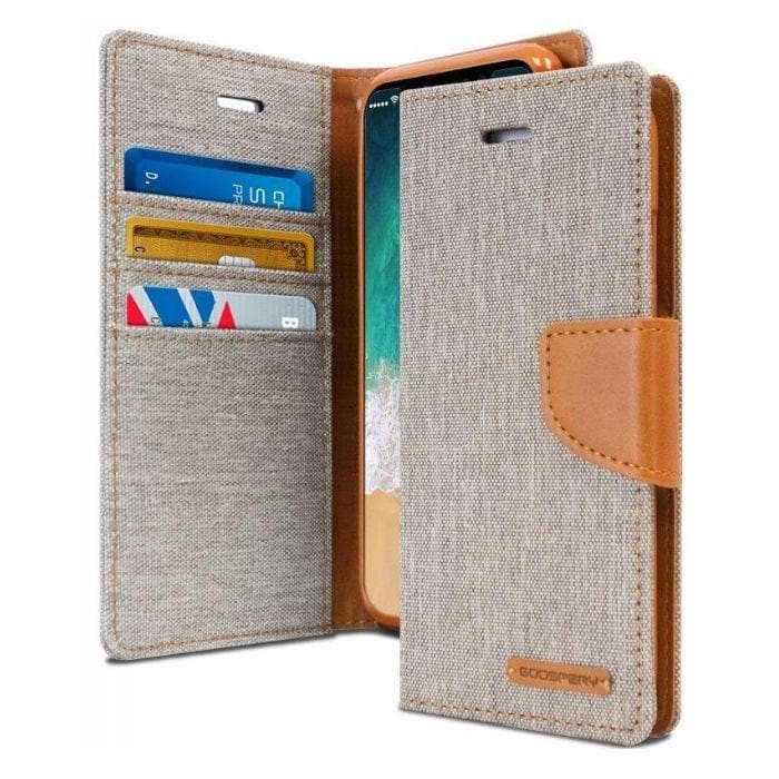 Mercury Canvas Diary Case for iPhone XXS - Gray